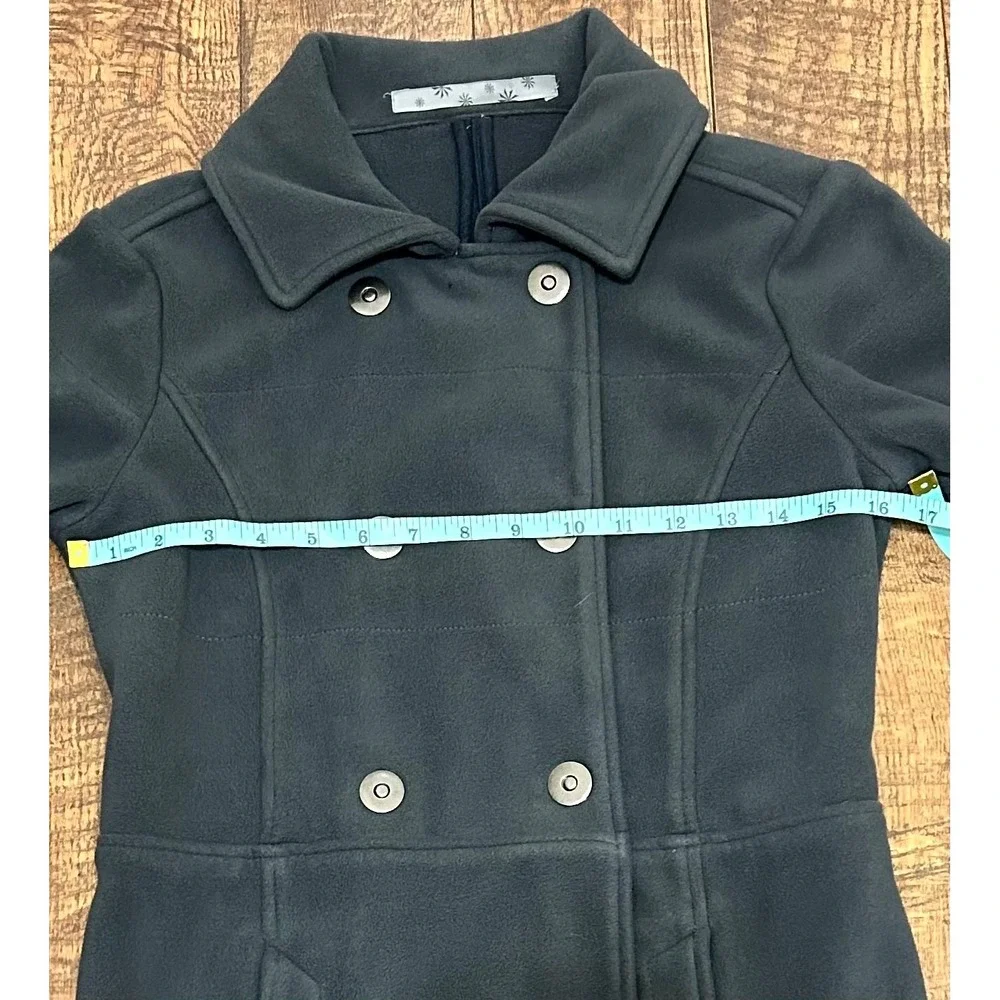Athleta Fleece Double Breasted Switchback Coat Jacket‎ Snap Button Womens XS